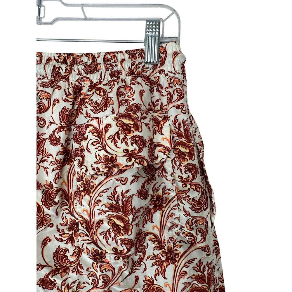 Fedeli Orange Floral Print Lined Made in Italy Slim Swim Trunks Shorts Medium - Picture 7 of 9